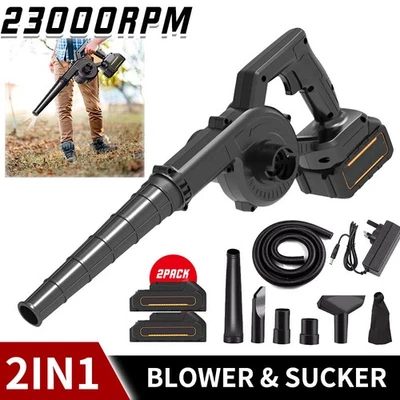 2 Battery Electric Cordless Leaf Blower Suction Vacuum Snow Dust Air Blower - Image 1 of 4