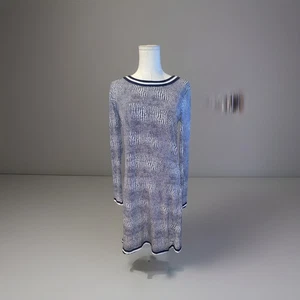 Vestido Michael Kors Grande Línea A Estampado Jersey Elástico Tejido Azul y Blanco Mediano - Imagen 1 de 5