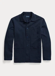 Polo Ralph Lauren Mens XL Navy Blue Twill Cotton Utility Overshirt Classic Fit   - Picture 1 of 7