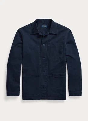 Polo Ralph Lauren Mens XL Navy Blue Twill Cotton Utility Overshirt Classic Fit   - Image 1 of 4