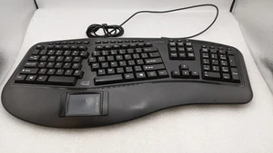 Adesso - AKB-450UB - Tru-Form Ergonomic Touchpad Keyboard - Black - Picture 1 of 5