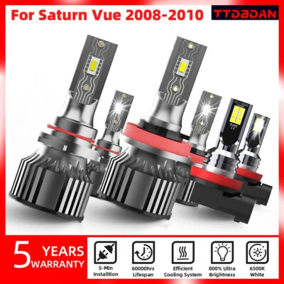 For Saturn Vue 2008-2010 LED Headlight Hi-Low Fog Light Bulbs Combo Kits 6PCS - Image 1 of 4