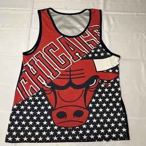 RARE NBA Chicago Bulls Red White & Blue Tank Top Practice Jersey Mens Medium - Picture 1 of 10