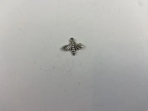 Bee Charm Metal Jewelry Making Bracelet Charm 3D Gray Bug Wasp Hornet - Picture 1 of 3
