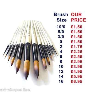 Artmaster Professionelle Aquarell- und Acrylmalpinsel runde Größen - Bild 1 von 2