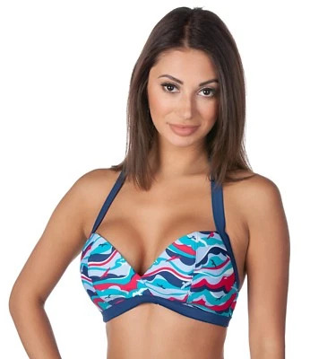 Panache Tilly Wirefree Halter Triángulo Bikini Traje de Baño Top de Natación MRSP $70 Foto 1 de 4