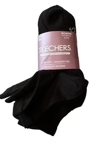 Skechers Anklet Socks Women’s 8 Pair Black Sz 6-9.5 Super Soft Seamless Toe NEW - Picture 1 of 4