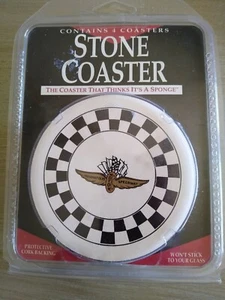 NEW RARE Indianapolis Motor Speedway Stone w Cork Backing Coaster Set NASCAR - Picture 1 of 3