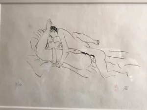 Brett Whiteley Lovers Series Ink on paper Signed Artists Seal No’d 3/10 24x16cm - Picture 1 of 8