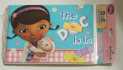 DOC McSTUFFINS   8- INVITATIONS  & THANK YOU CARDS W/ENVELOPES --PARTY SUPPLIES - Image 1 of 2