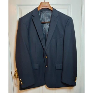 Giorgio Fiorelli Navy Blue Super Fine Sports Coat 2 Button Jacket Size 46 R - Picture 1 of 14