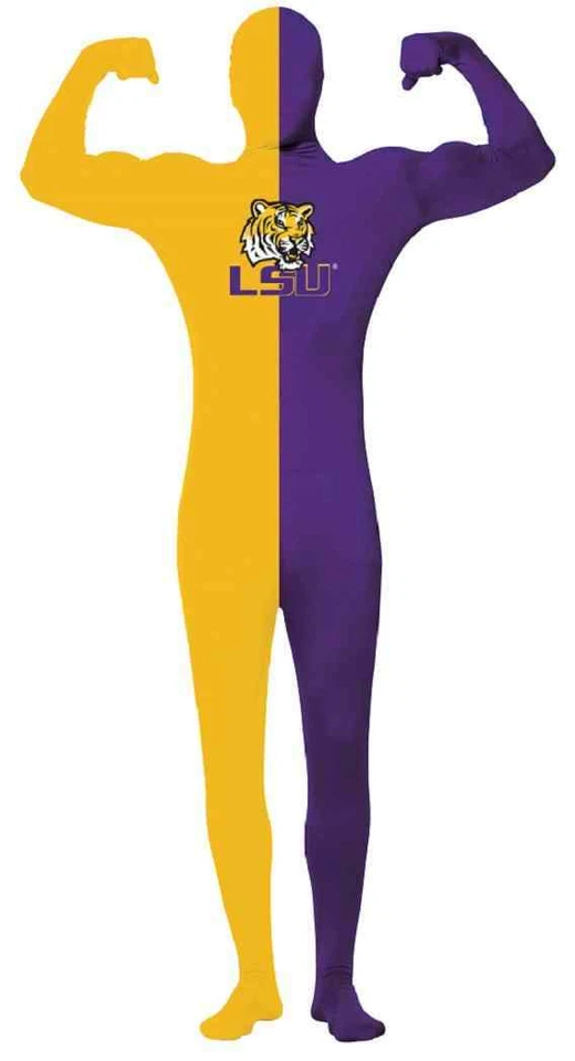 LSU Tigres SEC NCAA Deportes Fan Día del Juego Vestido Elegante Halloween Adulto Disfraz Foto 1 de 2