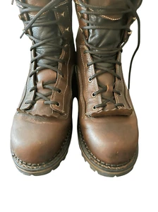 Georgia Boot Mens Dark Brown Leather Lace-Up Work Boots Size 9 - Picture 1 of 12