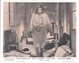 10:30 PM Summer original lobby card Melina Mercouri walking
