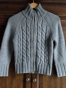 Vintage Abercrombie 90’s Y2K L Sweater Cardigan Zip Coastal Fisherman Fitted - Picture 1 of 6
