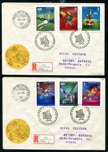 HUNGARY 1977, SPACE EXPLORATION, Scott 2498-2503 IMPERFORATE on 2 F.D.C.'s - Picture 1 of 1