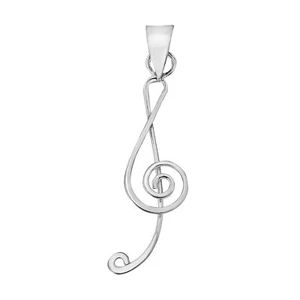 Sweet Music Treble Clef Musical Note 925 Silver Pendant - Picture 1 of 4
