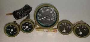 Willys MB Jeep Ford GPW Gauges Kit - Speedometer-Temp-Oil-Fuel-Ampere  Green - Bild 1 von 3