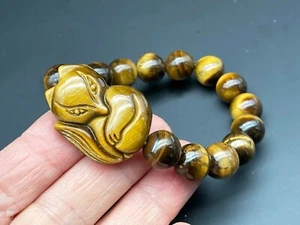1 pieza pulsera de cuentas de cristal de cuarzo ojo de tigre y zorro curación Reiki D110332 - Imagen 1 de 4