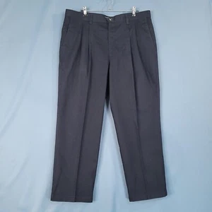 Dockers Pleated Twill Men's Classic Fit No Wrinkle Khakis Black Size 42 x 30 - Picture 1 of 12