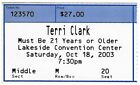 Terri Clark 18/10/03 Osceola IA Lakeside Casino & Resort rare billet stub