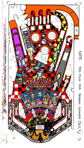 WILLIAMS DINER Pinball Machine Playfield Overlay - Imagen 1 de 2