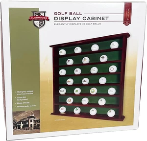 Golfball Holz Vitrine Hänge Organizer Regal Mahagoni Wandregal Halter - Bild 1 von 2