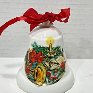 1984 Vintage Hallmark Mother and Dad Ceramic Bell Christmas Ornament - Picture 1 of 3