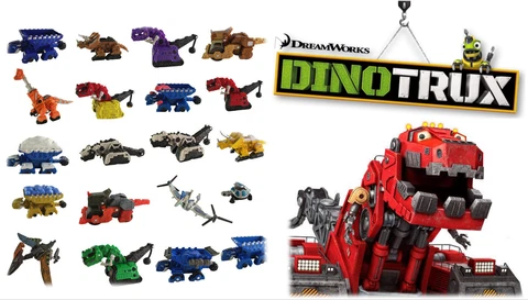 Mattel Dinotrux Dozer Skya D-Structs Ty Rux Diecast Dreamworks Toy Kids Gift Cover