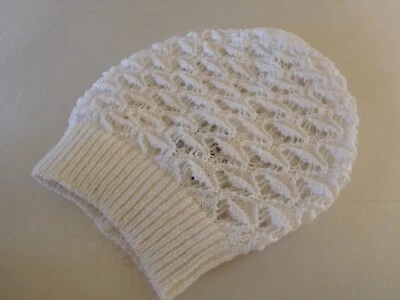 Nuevo Sombrero Portolano Bebé Niña Blanco Elástico ~ Talla 6-9 Meses Foto 1 de 4