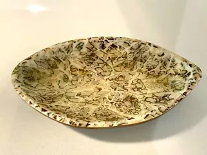 Handmade serving wood bowl with coconut shell pieces embedded in resin. - Picture 1 of 3