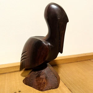 Ironwood PELICAN Carved Figurine 6" Vtg Marine Sea Ocean Nautical MCM Decor - Picture 1 of 7