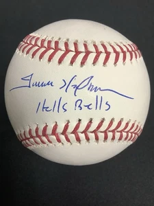 Trevor Hoffman Signed Baseball OMLB Hells Bells AC/DC Inscription Autograph BAS - Picture 1 of 7