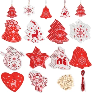 40 Pezzi Ornamenti Natalizi in Legno Da Appendere, Decorazioni Natalizie Ornamen - Foto 1 di 12