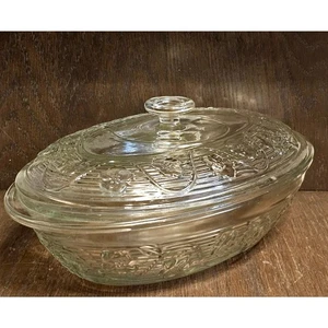 Gancio di ancoraggio vintage AVALON trasparente 3 qt. Casseruola piatto con coperchio 13,25"x8,5"x3" - Foto 1 di 5