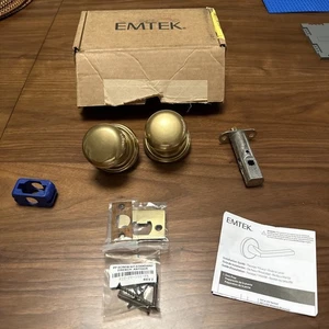 Emtek 8200PUS7 Providence Privacy Brass Classic in French Antique, Nice! - Picture 1 of 2