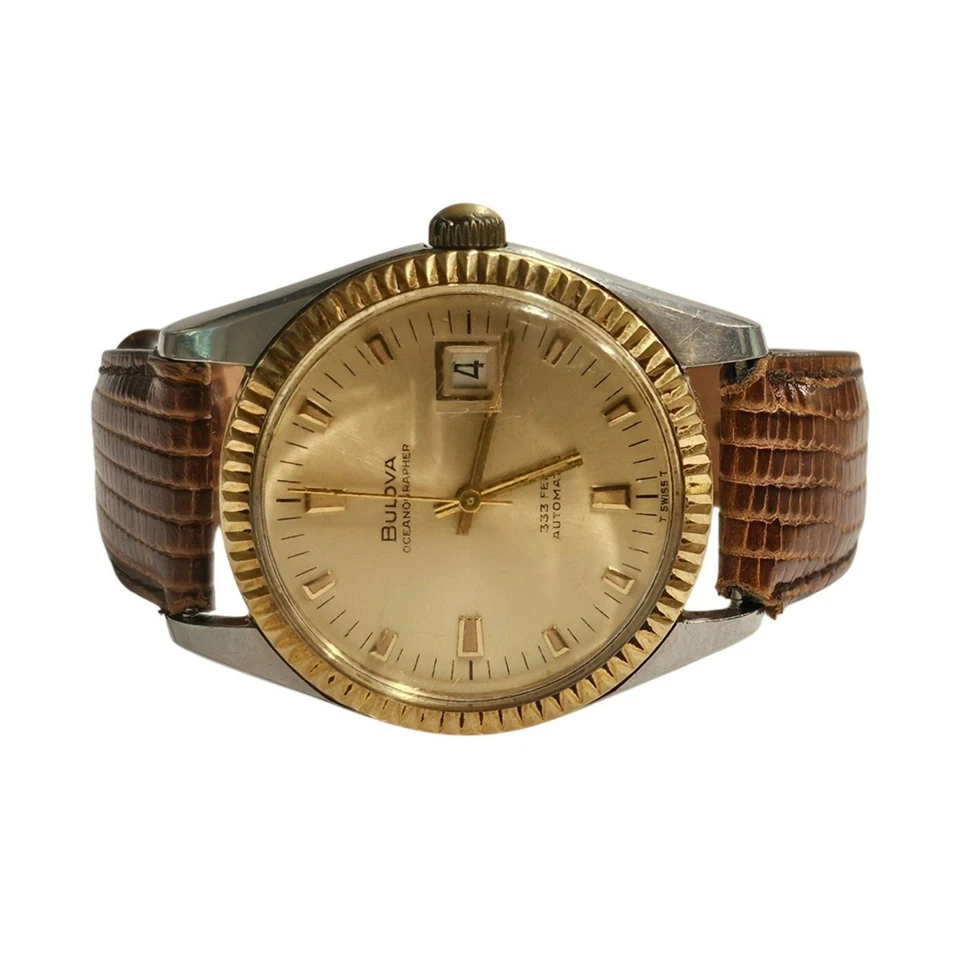 Vintage 1968 Bulova Oceanographer Watch Solid 10K Bezel Ring  - Image 1 of 4