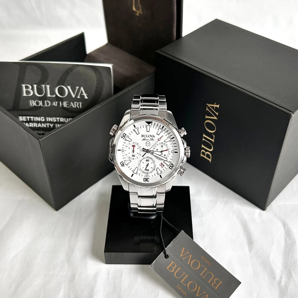 Bulova Marine Star White Men's Watch - 96B255