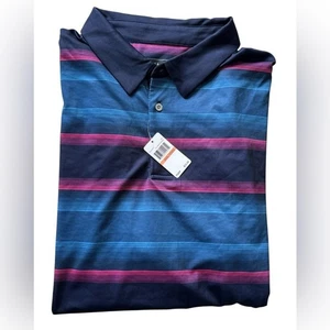 PGA Tour Pro Series Men’s Polo Shirt XXXL multicolor stripe performance golf NWT - Picture 1 of 6