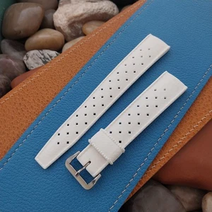 19mm Swiss Tropic White Diver Straight-End Vintage Watch Band & Big Buckle - Bild 1 von 4