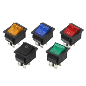 2 Position Rectangular Rocker Switch Latching On Off DPST 4 Pin 250V 16A - Picture 1 of 9