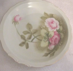 Vintage Lefton China Green Heritage Rose Süßigkeiten Nuss Schmuck Schale 4578 Schüssel - Bild 1 von 2