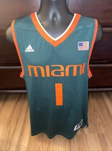Adidas Miami Hurricanes Basketball Jersey Mens Size Medium Green #1 - Picture 1 of 6