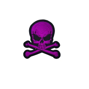 Parche Calavera Skull Morado Bones Termoadhesivo Calor Biker MC - Bild 1 von 2