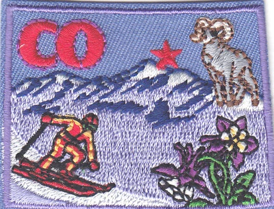 COLORADO STATE SHAPE Iron On Patch Embroidered