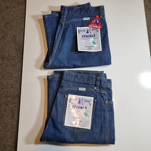 2 Ladies Blue Denim Jeans Size 13x34" Reg Fit & Bareback Blue Dog Jeans New Tags - Picture 1 of 11