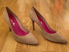Lolita Blu Womens EU41 UK 7.5 Beige Suede Stiletto High Heel Pointed Court Shoes