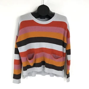 Suéter Pullover VICI Brady Rayas Bolsillos Para Mujer Pequeño Acanalado Tejido Alto-Bajo - Imagen 1 de 8
