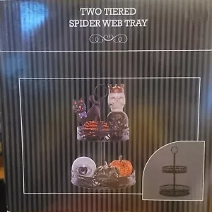 Bandeja de metal con capas de Halloween tela de araña - Imagen 1 de 1