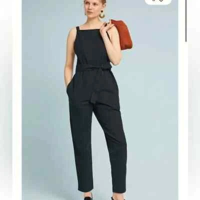 AG Adriano Goldschmeid The Darcy Tie Waste Jumpsuit cotton Linen Blend Size L - Image 1 of 4